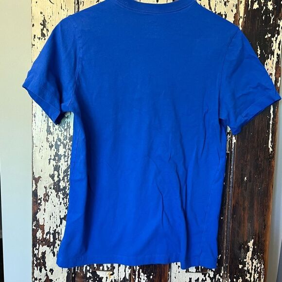 Nike Blue and silver metallic logo unisex T-shirt. Size Small. - Picture 2 of 7